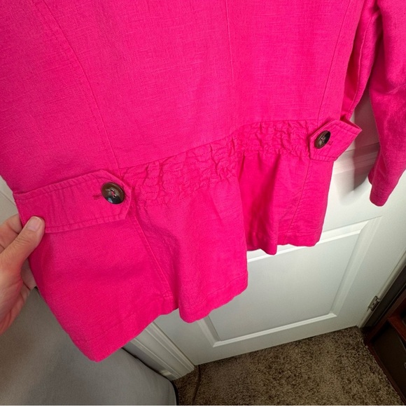 Peck & Peck Linen Blend Lightweight Summer Pink Blazer - Picture 10 of 16